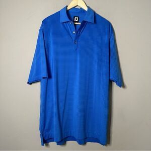 FJ Foot Joy | XL blue striped golf polo shirt with Steven’s Park DFW Footjoy